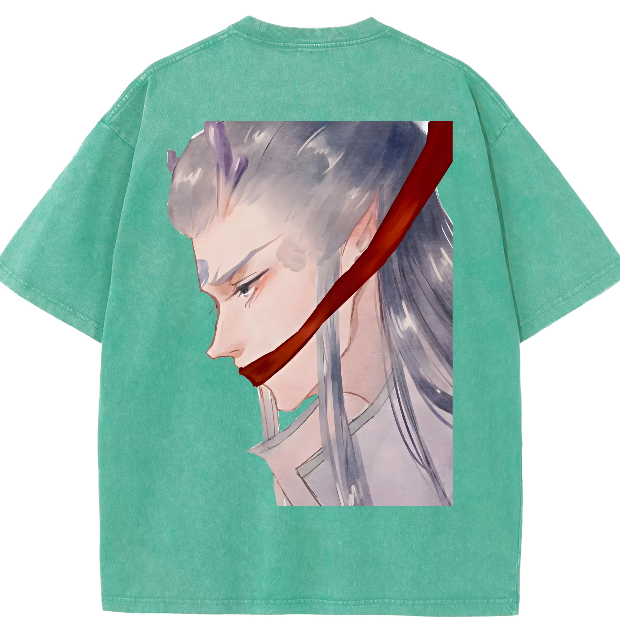 （画像用） Ne Zha 2 ナタ 魔童の大暴れ 綿100% ヴィンテージ風 半袖Tシャツ（背面プリント）